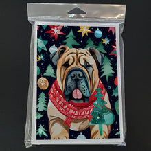 Load image into Gallery viewer, Shar Pei Christmas Greeting Cards - Blank Note Cards – 8-Pack of Artist-Designed Cards with Envelopes