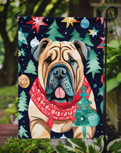 Load image into Gallery viewer, Shar Pei Christmas Garden Flag – Cozy Dog Holiday Decor with Tree &amp; Presents
