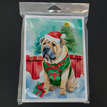 Load image into Gallery viewer, Shar Pei Christmas Greeting Cards - Blank Note Cards – 8-Pack of Artist-Designed Cards with Envelopes