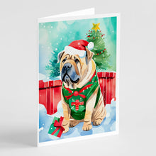 Load image into Gallery viewer, Shar Pei Christmas Greeting Cards - Blank Note Cards – 8-Pack of Artist-Designed Cards with Envelopes