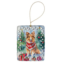 Load image into Gallery viewer, Sheltie Christmas Porcelain Ornament