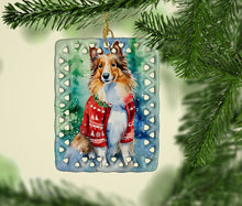 Load image into Gallery viewer, Sheltie Christmas Porcelain Ornament