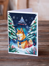 Load image into Gallery viewer, Shiba Inu Christmas Greeting Cards - Blank Note Cards – 8-Pack of Artist-Designed Cards with Envelopes
