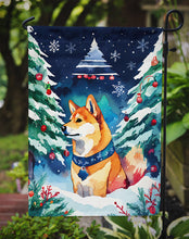 Load image into Gallery viewer, Shiba Inu Christmas Garden Flag – Cozy Dog Holiday Decor with Tree &amp; Presents