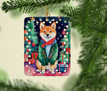 Load image into Gallery viewer, Shiba Inu Christmas Porcelain Ornament