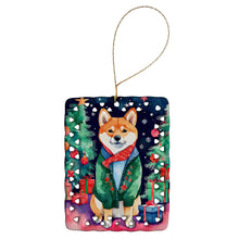 Load image into Gallery viewer, Shiba Inu Christmas Porcelain Ornament