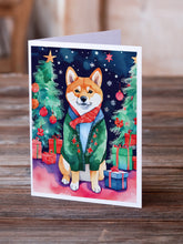Load image into Gallery viewer, Shiba Inu Christmas Greeting Cards - Blank Note Cards – 8-Pack of Artist-Designed Cards with Envelopes