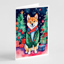 Load image into Gallery viewer, Shiba Inu Christmas Greeting Cards - Blank Note Cards – 8-Pack of Artist-Designed Cards with Envelopes