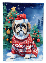 Load image into Gallery viewer, Shih Tzu Christmas House Flag