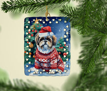 Load image into Gallery viewer, Shih Tzu Christmas Porcelain Ornament