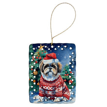 Load image into Gallery viewer, Shih Tzu Christmas Porcelain Ornament