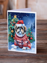 Load image into Gallery viewer, Shih Tzu Christmas Greeting Cards - Blank Note Cards – 8-Pack of Artist-Designed Cards with Envelopes