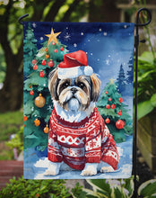 Load image into Gallery viewer, Shih Tzu Christmas Garden Flag – Cozy Dog Holiday Decor with Tree &amp; Presents