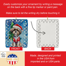 Load image into Gallery viewer, Shih Tzu Christmas Porcelain Ornament