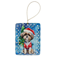 Load image into Gallery viewer, Shih Tzu Christmas Porcelain Ornament