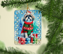 Load image into Gallery viewer, Shih Tzu Christmas Porcelain Ornament