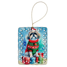Load image into Gallery viewer, Shih Tzu Christmas Porcelain Ornament