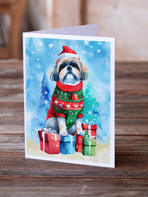 Load image into Gallery viewer, Shih Tzu Christmas Greeting Cards - Blank Note Cards – 8-Pack of Artist-Designed Cards with Envelopes