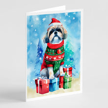 Load image into Gallery viewer, Shih Tzu Christmas Greeting Cards - Blank Note Cards – 8-Pack of Artist-Designed Cards with Envelopes