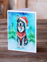 Load image into Gallery viewer, Siberian Husky Christmas Greeting Cards - Blank Note Cards – 8-Pack of Artist-Designed Cards with Envelopes