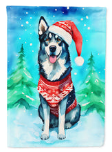 Load image into Gallery viewer, Siberian Husky Christmas Garden Flag – Cozy Dog Holiday Decor with Tree &amp; Presents