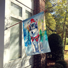 Load image into Gallery viewer, Siberian Husky Christmas House Flag