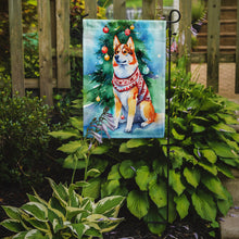 Load image into Gallery viewer, Siberian Husky Christmas Garden Flag – Cozy Dog Holiday Decor with Tree &amp; Presents