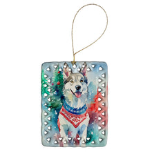 Load image into Gallery viewer, Siberian Husky Christmas Porcelain Ornament