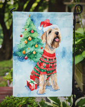 Load image into Gallery viewer, Wheaten Terrier Christmas Garden Flag – Cozy Dog Holiday Decor with Tree &amp; Presents