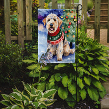 Load image into Gallery viewer, Wheaten Terrier Christmas Garden Flag – Cozy Dog Holiday Decor with Tree &amp; Presents
