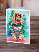 Load image into Gallery viewer, Sussex Spaniel Christmas Greeting Cards - Blank Note Cards – 8-Pack of Artist-Designed Cards with Envelopes