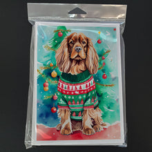 Load image into Gallery viewer, Sussex Spaniel Christmas Greeting Cards - Blank Note Cards – 8-Pack of Artist-Designed Cards with Envelopes