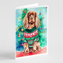 Load image into Gallery viewer, Sussex Spaniel Christmas Greeting Cards - Blank Note Cards – 8-Pack of Artist-Designed Cards with Envelopes