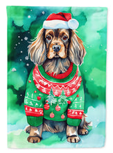 Load image into Gallery viewer, Sussex Spaniel Christmas House Flag