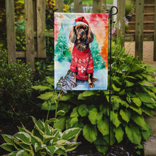 Load image into Gallery viewer, Sussex Spaniel Christmas Garden Flag – Cozy Dog Holiday Decor with Tree &amp; Presents