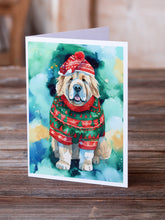 Load image into Gallery viewer, Tibetan Mastiff Christmas Greeting Cards - Blank Note Cards – 8-Pack of Artist-Designed Cards with Envelopes