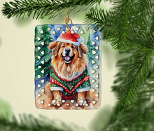 Load image into Gallery viewer, Tibetan Mastiff Christmas Porcelain Ornament