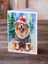 Load image into Gallery viewer, Tibetan Mastiff Christmas Greeting Cards - Blank Note Cards – 8-Pack of Artist-Designed Cards with Envelopes