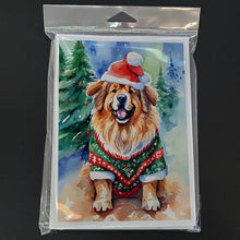 Load image into Gallery viewer, Tibetan Mastiff Christmas Greeting Cards - Blank Note Cards – 8-Pack of Artist-Designed Cards with Envelopes