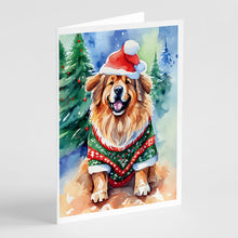 Load image into Gallery viewer, Tibetan Mastiff Christmas Greeting Cards - Blank Note Cards – 8-Pack of Artist-Designed Cards with Envelopes