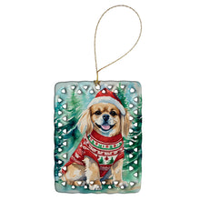 Load image into Gallery viewer, Tibetan Spaniel Christmas Porcelain Ornament