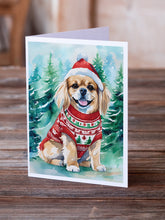 Load image into Gallery viewer, Tibetan Spaniel Christmas Greeting Cards - Blank Note Cards – 8-Pack of Artist-Designed Cards with Envelopes