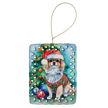 Load image into Gallery viewer, Tibetan Spaniel Christmas Porcelain Ornament