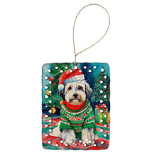 Load image into Gallery viewer, Tibetan Terrier Christmas Porcelain Ornament