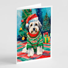 Load image into Gallery viewer, Tibetan Terrier Christmas Greeting Cards - Blank Note Cards – 8-Pack of Artist-Designed Cards with Envelopes