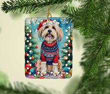 Load image into Gallery viewer, Tibetan Terrier Christmas Porcelain Ornament
