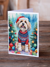Load image into Gallery viewer, Tibetan Terrier Christmas Greeting Cards - Blank Note Cards – 8-Pack of Artist-Designed Cards with Envelopes