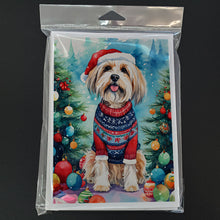 Load image into Gallery viewer, Tibetan Terrier Christmas Greeting Cards - Blank Note Cards – 8-Pack of Artist-Designed Cards with Envelopes