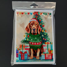 Load image into Gallery viewer, Vizsla Christmas Greeting Cards - Blank Note Cards – 8-Pack of Artist-Designed Cards with Envelopes