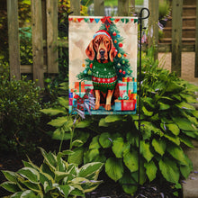 Load image into Gallery viewer, Vizsla Christmas Garden Flag – Cozy Dog Holiday Decor with Tree &amp; Presents